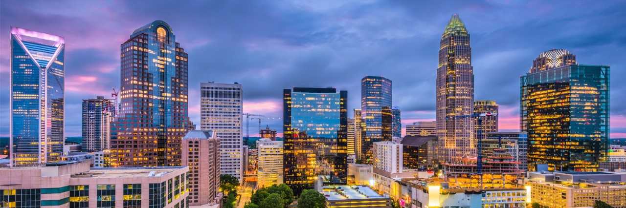 Aerial view of Charlotte, NC.